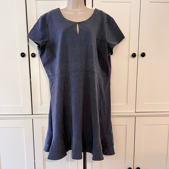 NWT ModCloth DownEast Grand Marquis Dress Heather Blue Fit & Flare Dress - Picture 2 of 11